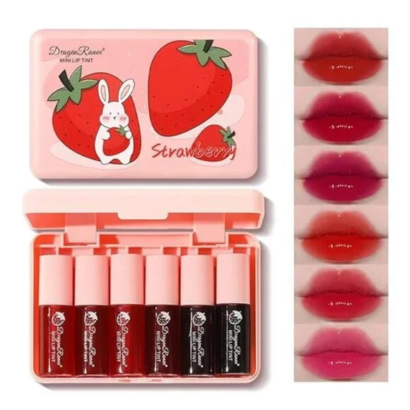 6 Colors Lip Tint Stain Mini Liquid Lipstick, Korean Lip Gloss Moisturizing - Picture 7 of 7